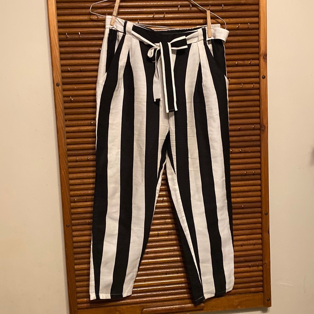Rudsak womens stripe linen capri pants size XS